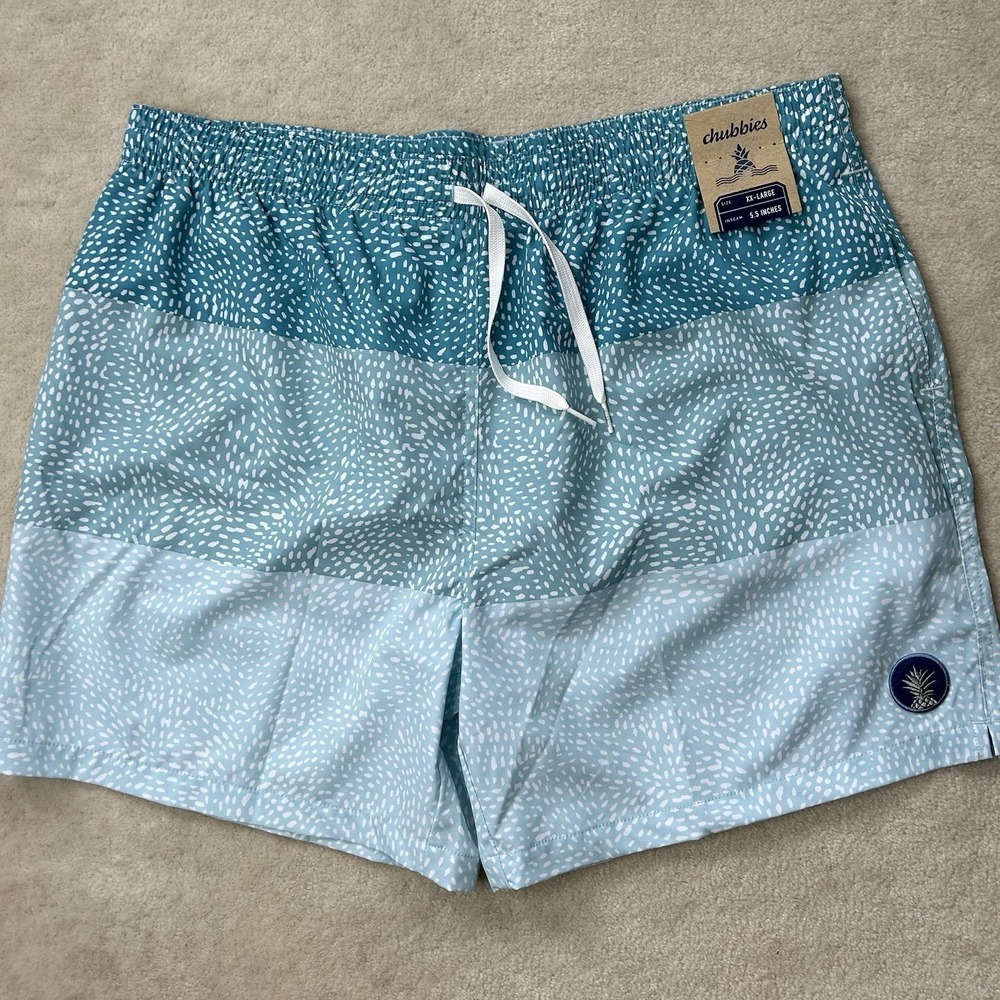 Chubbies Whale Sharks Classic Swim Trunks Men XXL 5.5" Mesh Lined Pockets Shorts